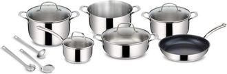 Lagostina Lagostina Set di Pentole Evelia 13 Pezzi Acciaio Inox con Coperchi in Vetro