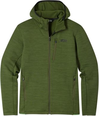 Stio | Mens Glide Power Stretch Full Zip Hoodie, Size Extra Large in Pine Forest Heather