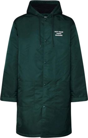 Dr&ocirc;le de Monsieur Donkergroene winddichte parka jas - Heren - Parka Jassen - Groen - M - Jassen