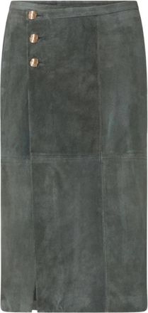 Liu Jo Midi Skirts - Dames - Leren & Su&egrave;de rokken - Groen - M - Rokken