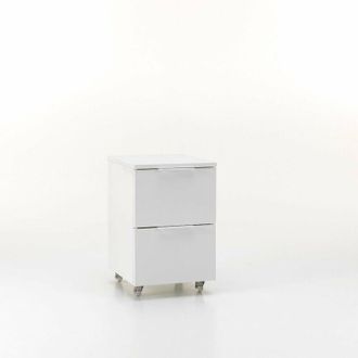 TFT Home Furniture Tft Home Furniture - Cassettiera con Ruote 2 Cassetti 35x38x57 cm in Legno tft Kato Bianco Opaco