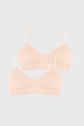 Stripe and Stare Padded Bra Two Pack in Sand at Nordstrom, Size X-Small