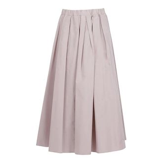 Max Mara Maxi Skirts, female, Pink, Size: L Gonna midi in taffet&agrave;