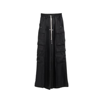 Rick Owens Cargobelas Charmeuse Cargobroek - Dames - Broeken - Zwart - Maat: M Viscose