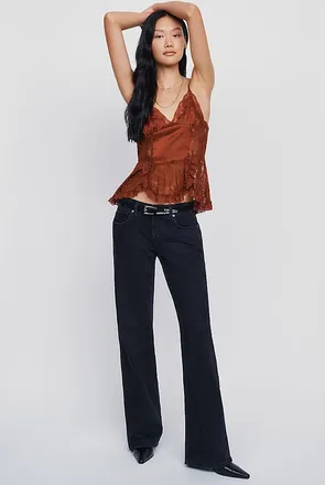 7 For All Mankind Low-Rise Straight-Leg Jeans