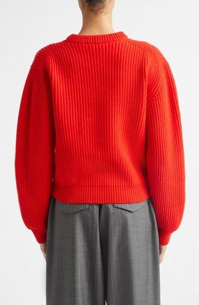 Jil Sander Wool Crop Sweater in Poppy at Nordstrom, Size 12 Us