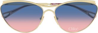Chlo&eacute; CH0386S Cat Eye Sunglasses in Gold/blue Pink at Nordstrom