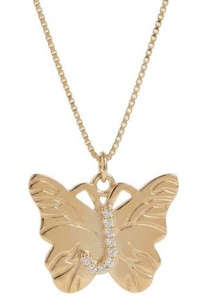 The M Jewelers NY The Butterfly Initial Pendant Nekclace in Gold J at Nordstrom
