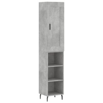 Berkfield Home Highboard Concrete Grey 34.5x34x180 cm Engineered Wood