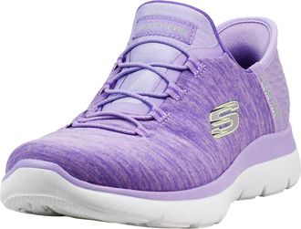 Skechers Womens Hands Free Slip-ins Summits Dazzling Haze Sneaker, Lavender, 8