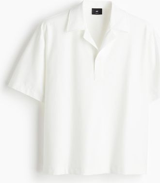 H&M Poloshirt in Loose Fit - White