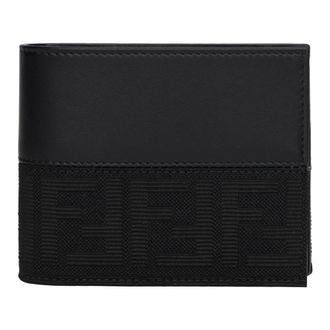 Fendi Portemonnee met monogram - Heren - Accessoires - Zwart - Maat: ONE Size Katoen