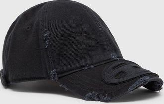 Diesel Cotton twill cap with distressed details - Caps - Man - Black
