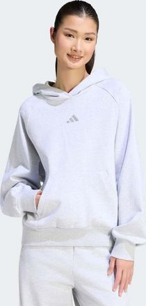 adidas adidas kit - Felpa con cappuccio grigio chiaro m&eacute;lange con logo piccolo