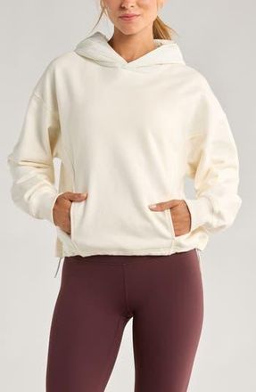 Zella Hybrid Mixed Media Hoodie in Ivory Egret at Nordstrom Rack, Size X-Large