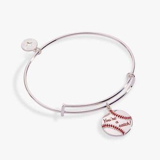 Alex and Ani Youre A Catch Baseball Charm Bangle in Silver at Nordstrom