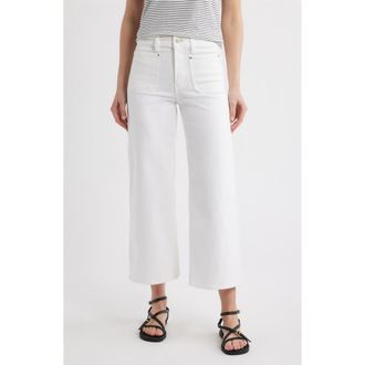 Frame Denim Le Slim Palazzo Patch Pocket High Waist Ankle Wide Leg Jeans in Au Natural Clean at Nordstrom, Size 25