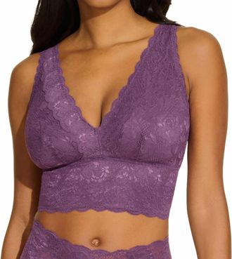 Cosabella Never Say Never Curvy Plungie Longline Bralette In Grappa