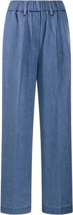 Forte_Forte Wijde denim broek - Dames - Regular Fit Jeans - Blauw - S - Denim - Jeans