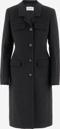 Ferragamo Single Breasted Shaped Coat In Wool And Cashmere
