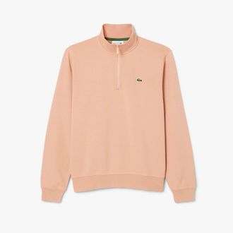 Lacoste Mens High Neck Zipped Fleece Sweatshirt in Peach - Size X-Large