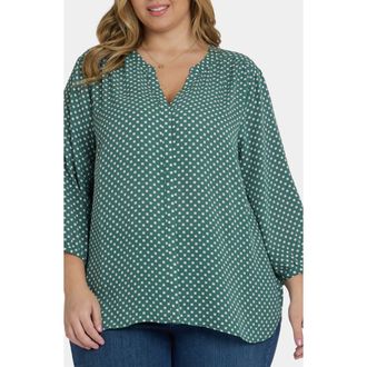 NYDJ Pintuck Top in Adeline Dots at Nordstrom, Size 1X
