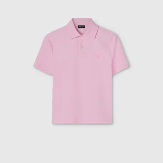 Gucci Cotton Piquet Polo Shirt With Embroidery, Size XXXL, Pink, Ready-to-wear