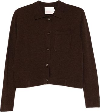 Absolut Cashmere Cardigan Agnese con tasca e bottoni - Marrone