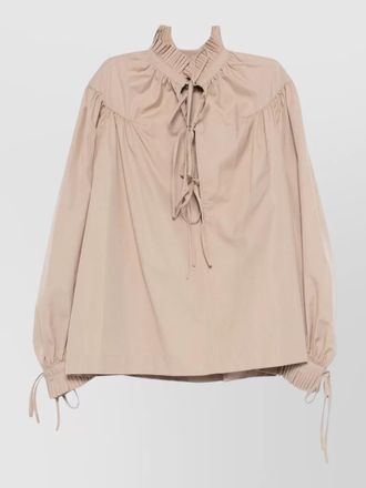 Dries Van Noten silk top long sleeves tie neck
