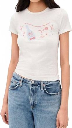 Re/Done Tiny Tee Together Shirt In White