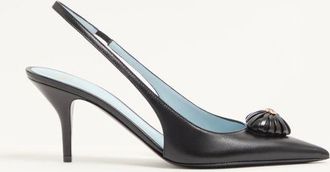 Valentino Garavani Coeur Royal Slingback Pumps In Kidskin 75Mm Woman BLACK 35.5
