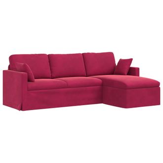 vidaXL Sof&aacute; Rojo Vino 228 X 134 X 80 Cm Terciopelo Vidaxl