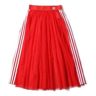 adidas (WMNS) adidas Athleisure Sleek Pleated Tulle Skirt Red DW3889