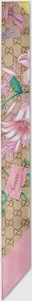 Gucci Printed Silk Ribbon, Pink, Silk