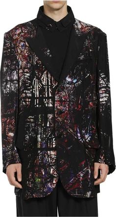 Yohji Yamamoto Jassen, Heren, Veelkleurig, L, 0606 Printed Jkt