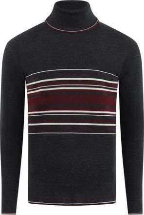 Dolce & Gabbana Wollen Schildpadnek Trui Zwart/Rood - Heren - Coltruien - Zwart - XL - Wol - Truien & Vesten