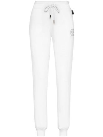 Philipp Plein Crystal Hexagon track pants - White