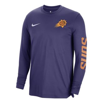 Nike x NBA Dri-FIT Brooklyn Nets Long Sleeve Pre-Game T-Shirt Purple FB3490-566