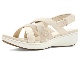 Clarks Breezerae Ana Womens Wedge Shoes Cream Textile : 7.5 B - Medium