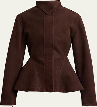 Alaia Suede Peplum Jacket