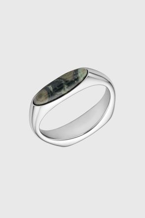 Diesel Stainless Steel Signet Ring - Rings - Unisex - Silver