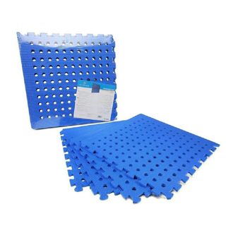 Trade Shop Trade Shop - Tappeto 4pz Piastrelle Tappetino Eva Azzurra Piscina Palestra Casa 50x50cm 016963