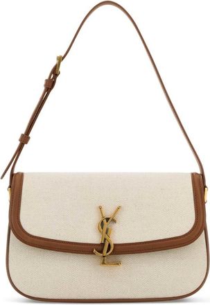 Saint Laurent Sand Canvas Solferino Shoulder Bag