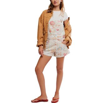 Free People Ziggy Floral Short Overalls in Sun Drenched Combo at Nordstrom, Size X-Small