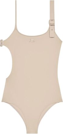 Courr&egrave;ges Buckle Badpak - Dames - Bodies - Beige - S - Nylon - Tops