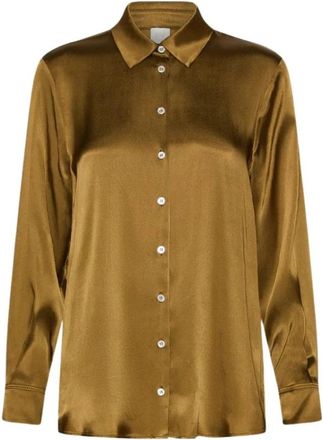 Marella Alfio Shirt - Dames - Overhemden - Groen - 2XS - Satijn - Overhemden