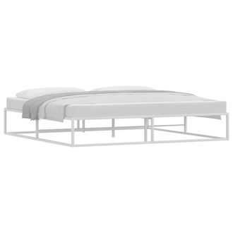 Berkfield Home Elegant Bed Frame without Mattress White 200x200 cm Metal
