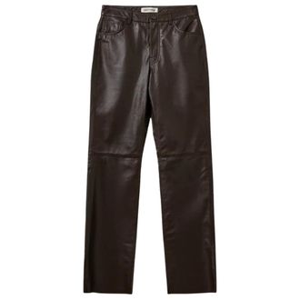 Sofie Schnoor Leather Trousers, female, Brown, Size: 2XS Brooklyn Leather Trousers