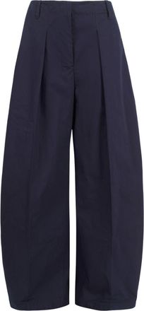 Jacquemus Pantaloni Larghi Ovali In Blu Navy-Donna