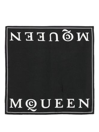 Alexander McQueen logo-print scarf - Black